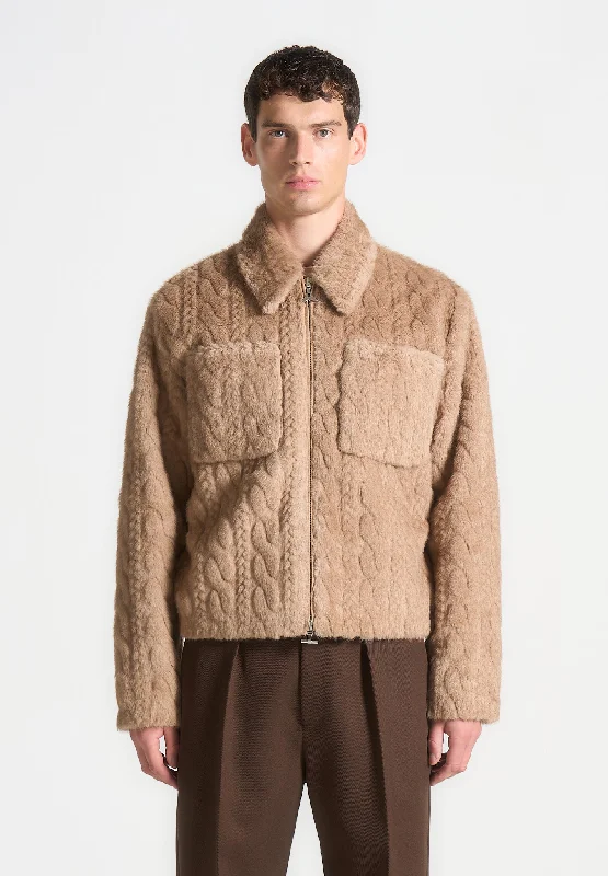 Tailored Coats Limited Edition Plush Cable Jacket - Taupe