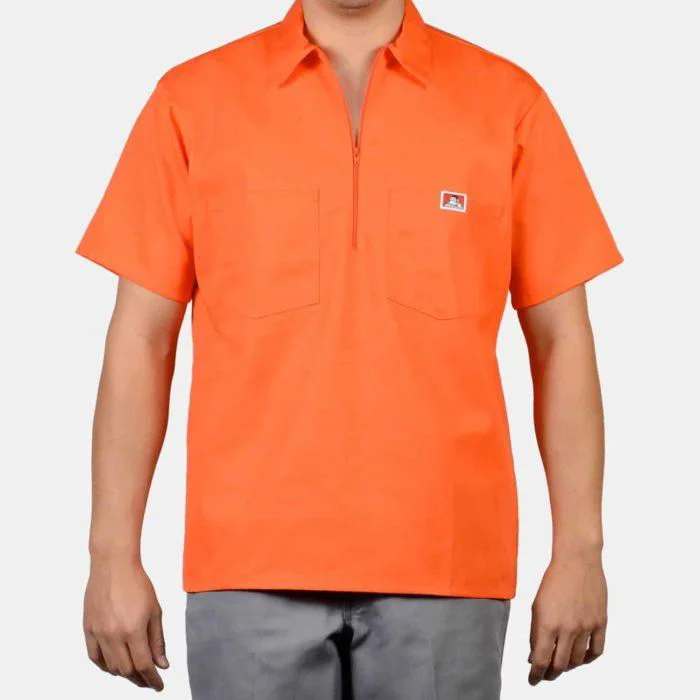 Sporty Suits 1/2 Zipper Short Sleeve - Orange