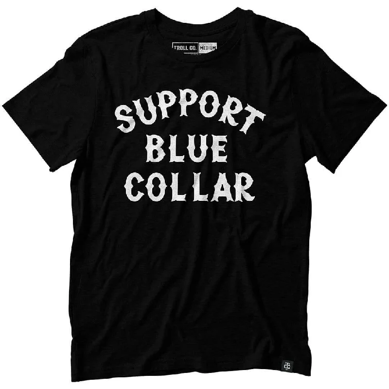 Lightweight Coats Support Blue Collar Tee - Black