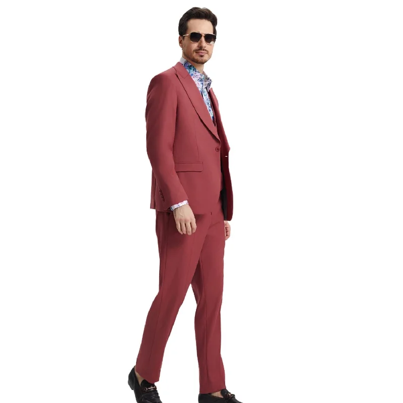 Urban Vests Maroonyx Collection: Stacy Adams Coral 3-Piece Suit