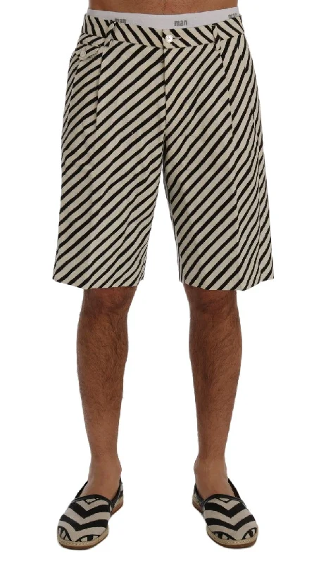 Layered Jackets Dolce & Gabbana Striped Hemp Casual Men's Shorts