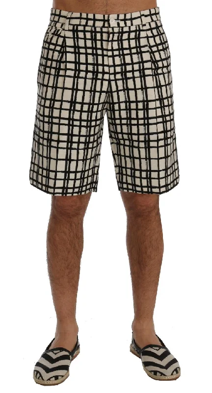 Workwear Jackets Dolce & Gabbana Elegant Striped Cotton-Linen Men's Shorts