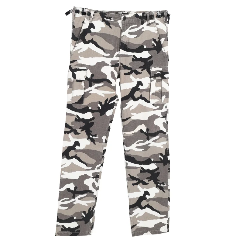 Urban Vests Balenciaga Camouflage Print Cargo Pants in Multicolor Cotton Denim