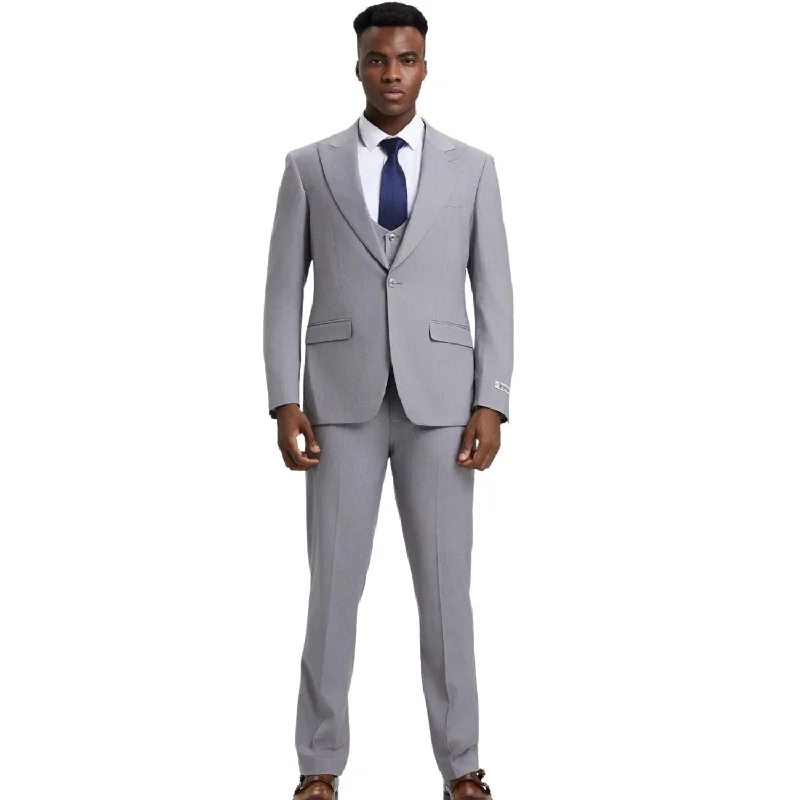 Casual Boots Maroonyx Collection: Stacy Adams LT Grey 3-Piece Suit