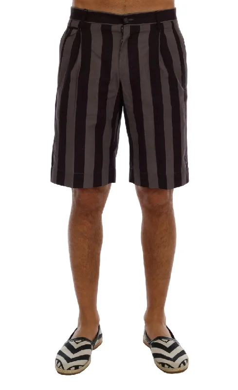 Work Boots Dolce & Gabbana Casual Striped Cotton Men's Shorts