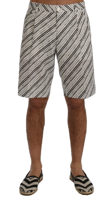 Casual Suits Dolce & Gabbana Elegant Striped Cotton-Linen Men's Shorts