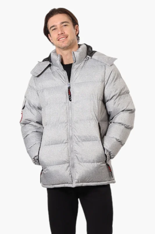 Casual Blazers Canada Weather Gear Zip Pocket Bubble Bomber Jacket - Grey