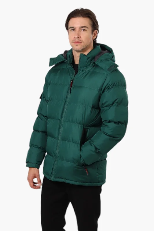 Stylish Polos Canada Weather Gear Zip Pocket Bubble Bomber Jacket - Green