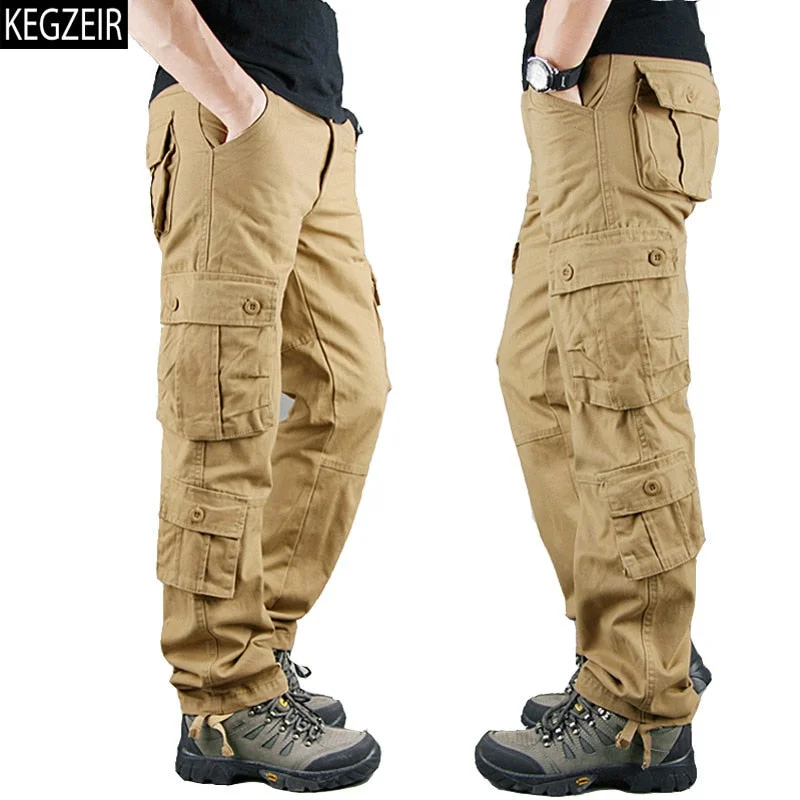 Casual Blazers 2019 Spring Winter Military Pants Men Khaki Cargo trousers Casual Cotton Tactical Pants Men Big Size Army Overol Hombre