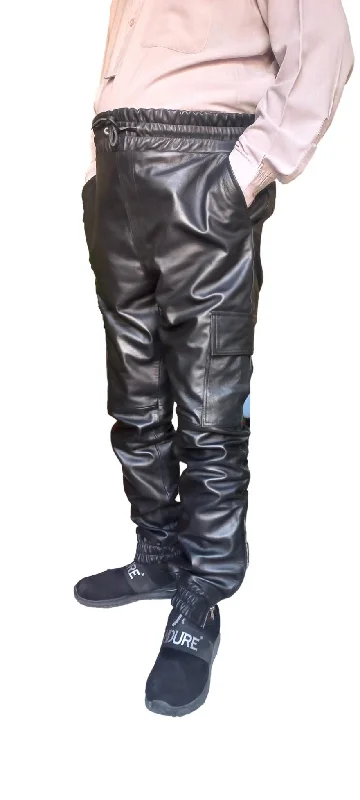 Suede Jackets Black Leather Cargo Pants