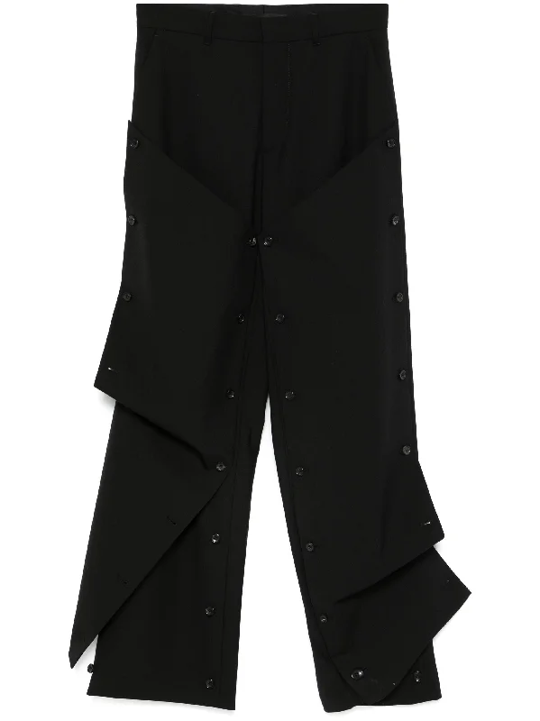 Classic Leather Detachable-Panel Trousers