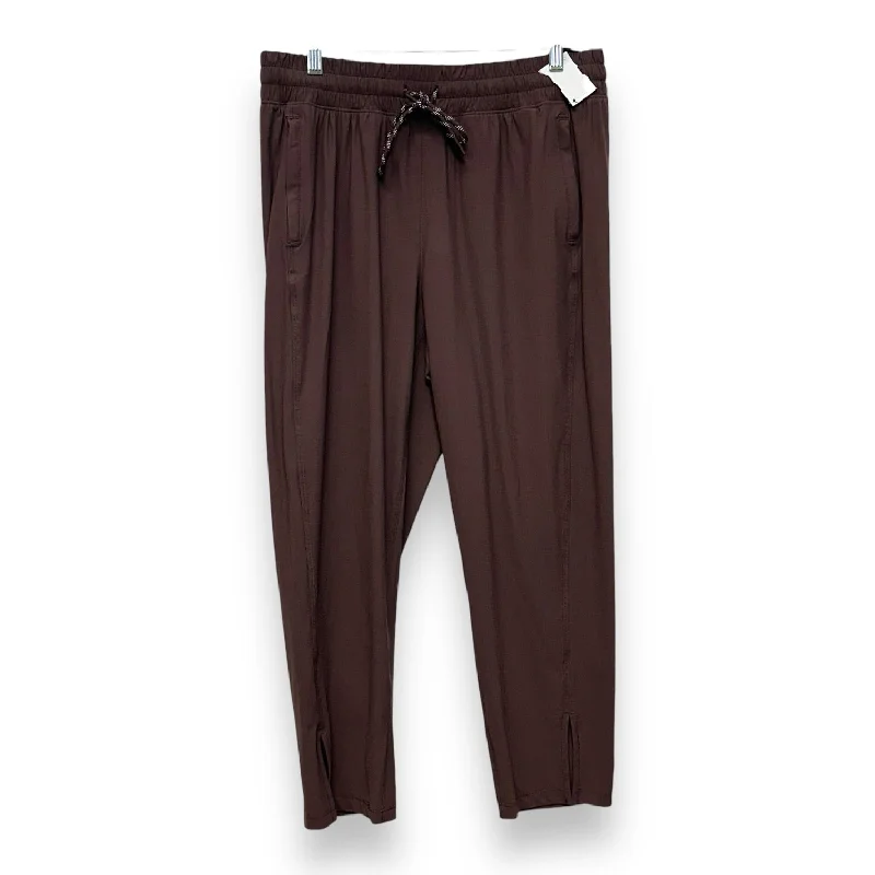 Trench Coats Pants Joggers By Flx In Brown, Size: L