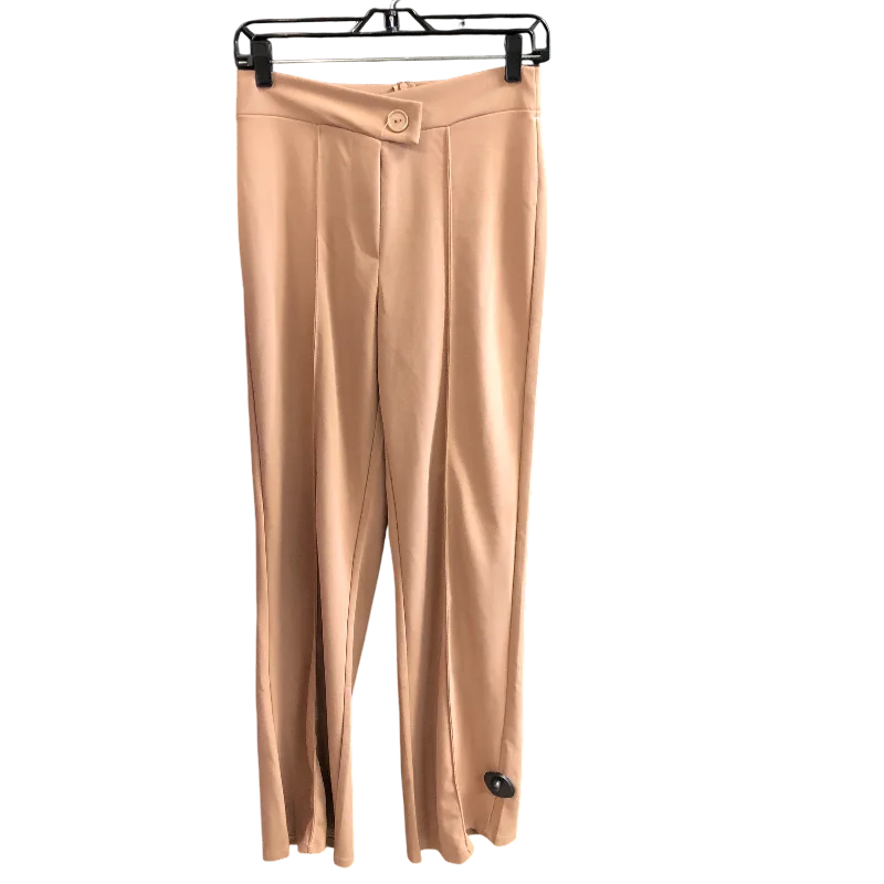 Techwear Fashion Pants Wide Leg By Fashion Nova In Tan, Size: M