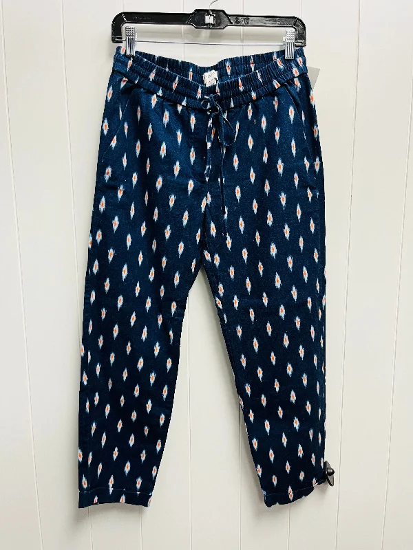 Sporty Suits Blue Pants Linen J. Crew, Size 4