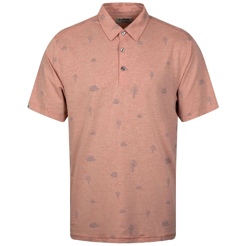 Wool Sweaters Astoria Cactus Print Polo Light Coral Oak - SS24