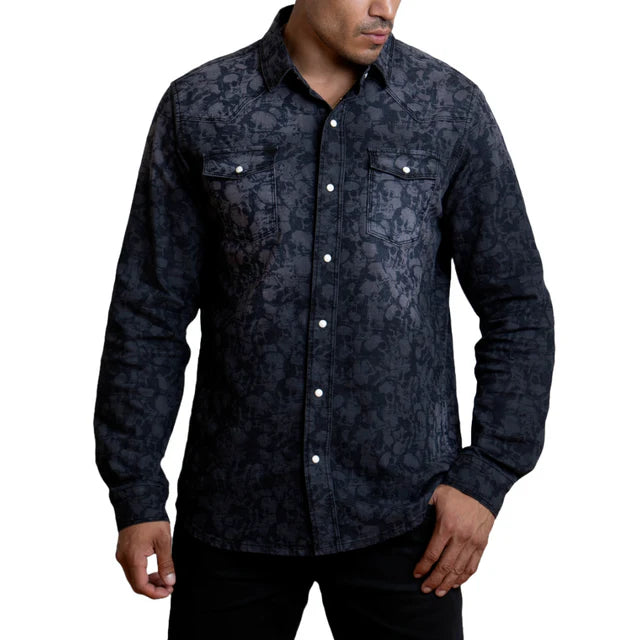 Military Jackets Canyon Of Heroes Skulls Denim Shirt