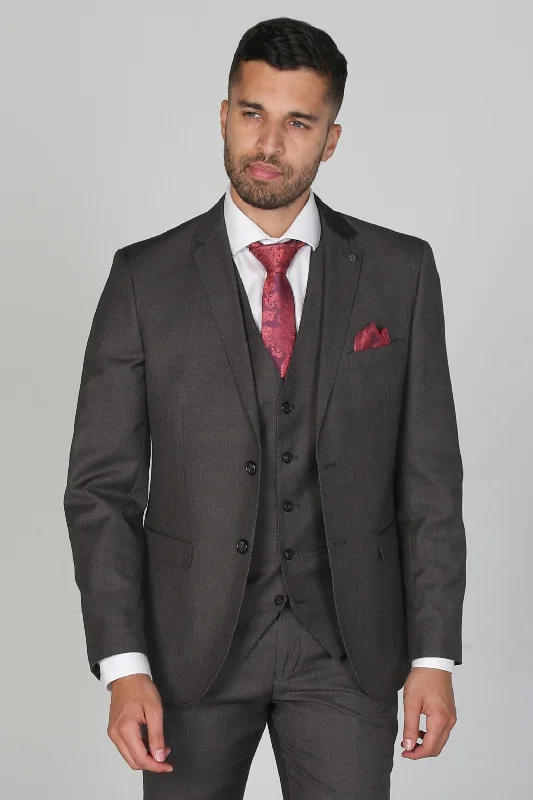 Boho Menswear Charles Men's Charcoal Three Piece Suit