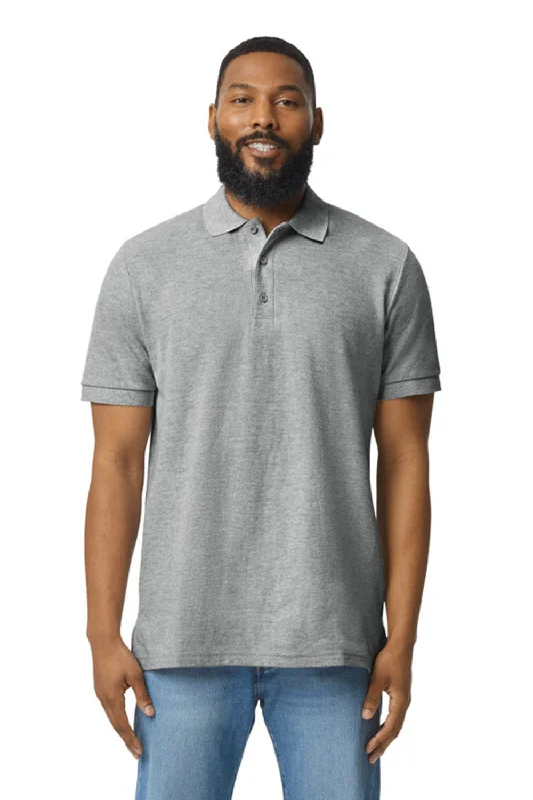 Workwear Jackets Gildan Mens Double Pique Short Sleeve Polo Shirt - Sport Grey