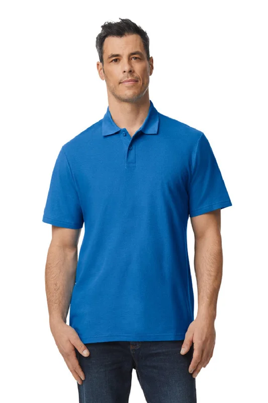 Utility Vests Gildan Mens SoftStyle Double Pique Short Sleeve Polo Shirt - Royal Blue