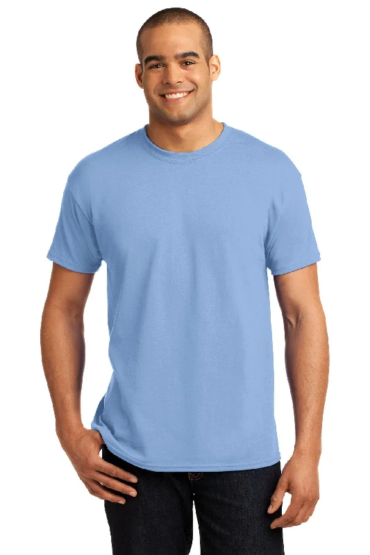 Soft Fabrics Hanes Ecosmart 50 50 Cotton/Poly T Shirt 5170 Light Blue