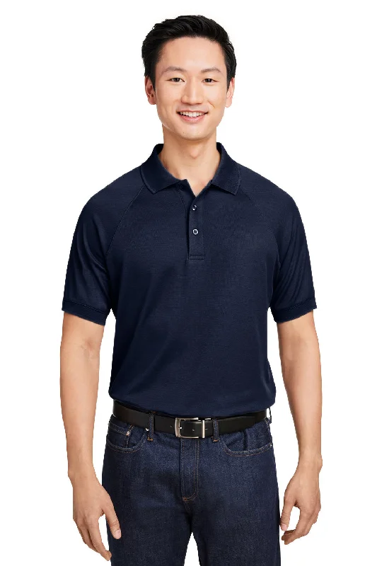 Relaxed Wear Harriton Mens Charge Moisture Wicking Short Sleeve Polo Shirt - Dark Navy Blue