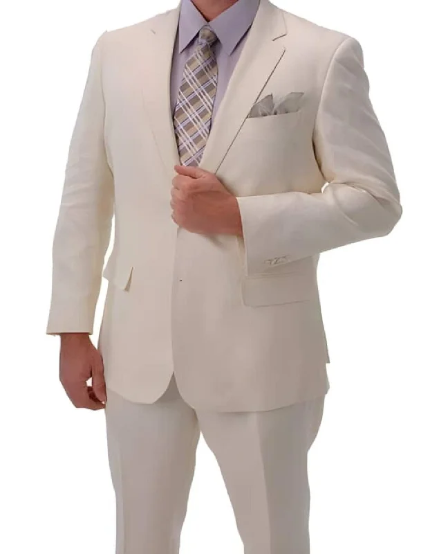 Cool Jackets Linen Suit - Mens Summer Suits  Ivory  Linen Color - Beach Wedding