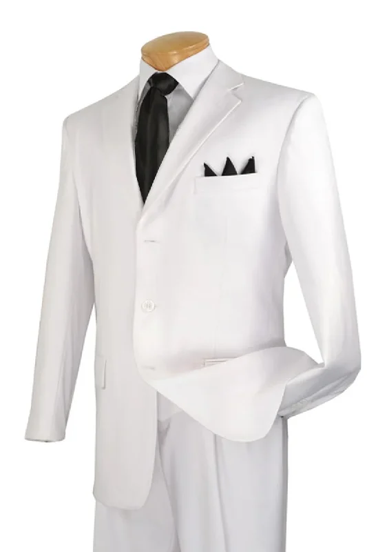 Casual Blazers Mens Classic 3 Button Regular Fit Suit in White