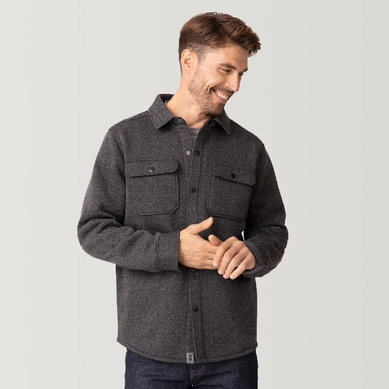 High-end Jackets Men's Fleece Twill Snap Front Shirt