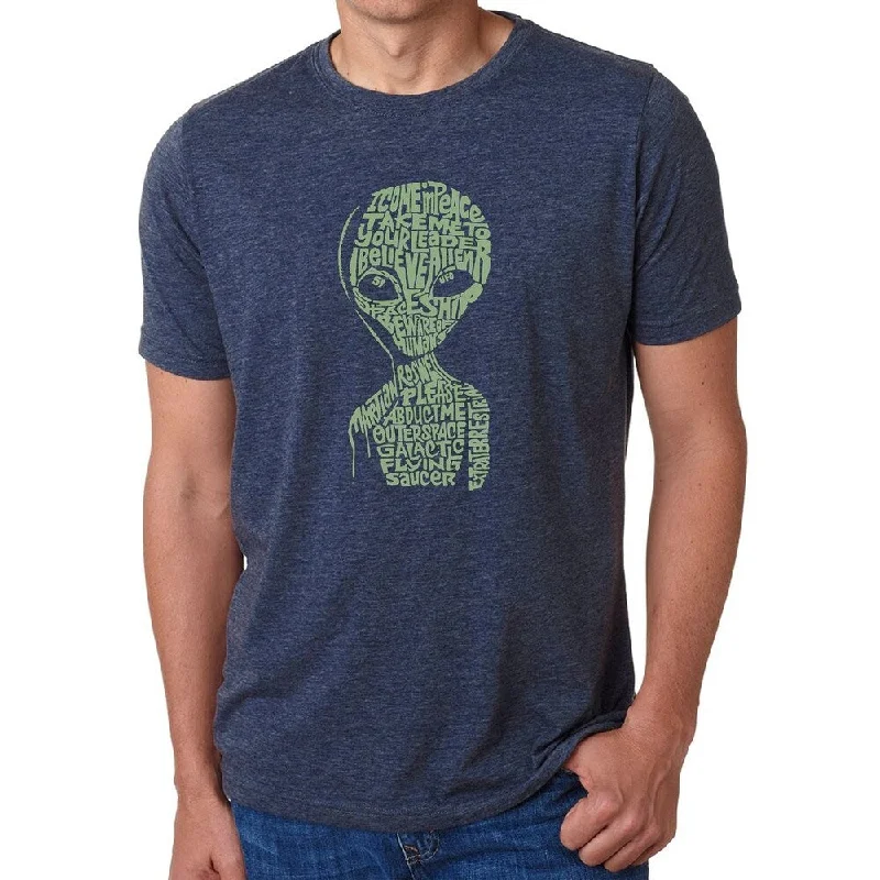 Soft Fabrics Men's Premium Blend Word Art T-shirt - Alien - LA Pop Art