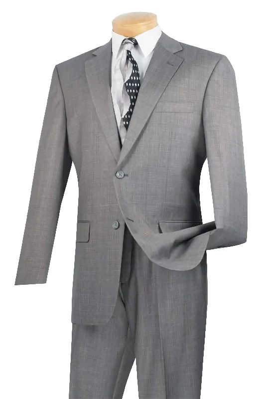 Hipster Style Regular Fit 2 Piece 2 Button Textured Weave In Gray