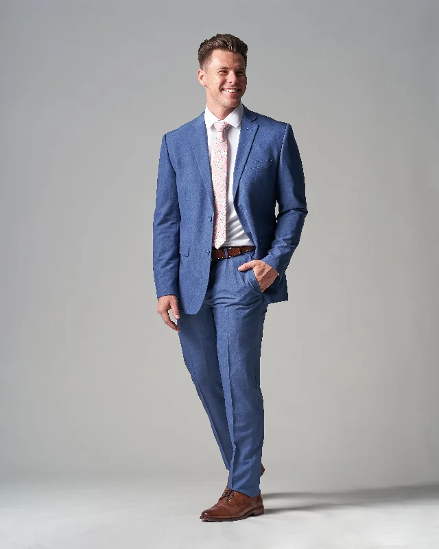 Smart Casual Powder Blue Tour Stretch Modern Fit 1-Pant Suit