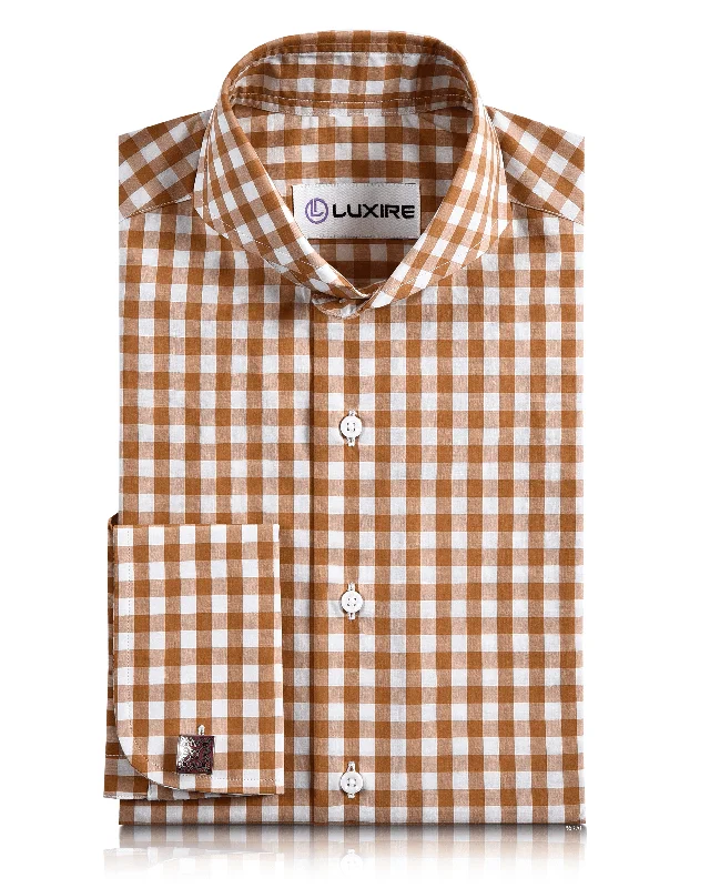 Relaxed Shirts Light Tan Gingham Shirt