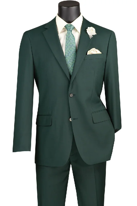 Rugged Jackets Slim Fit Men's Suit 2 Piece 2 Button in Hunter Green