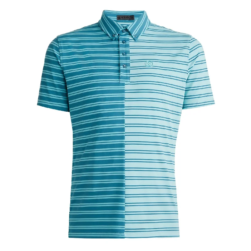 Everyday Wear Split Stripe Contrast Tech Jersey Polo Seaglass - AW23