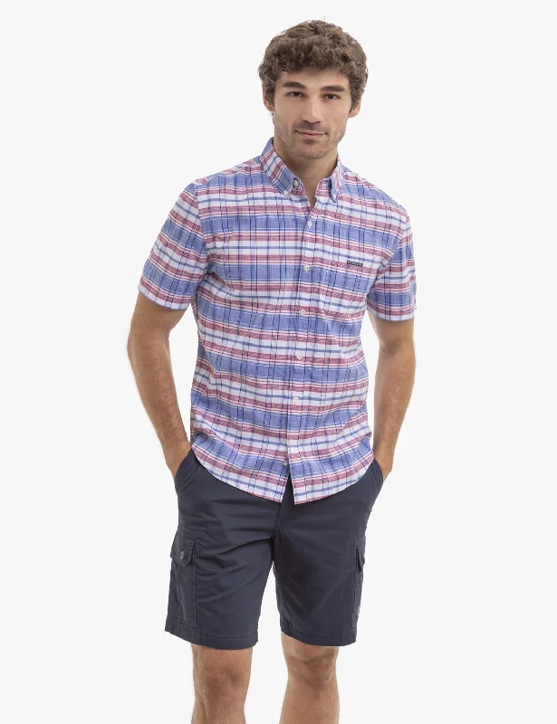 Preppy Pants STRIPE SLUB POPLIN SHORT SLEEVE WOVEN SHIRT