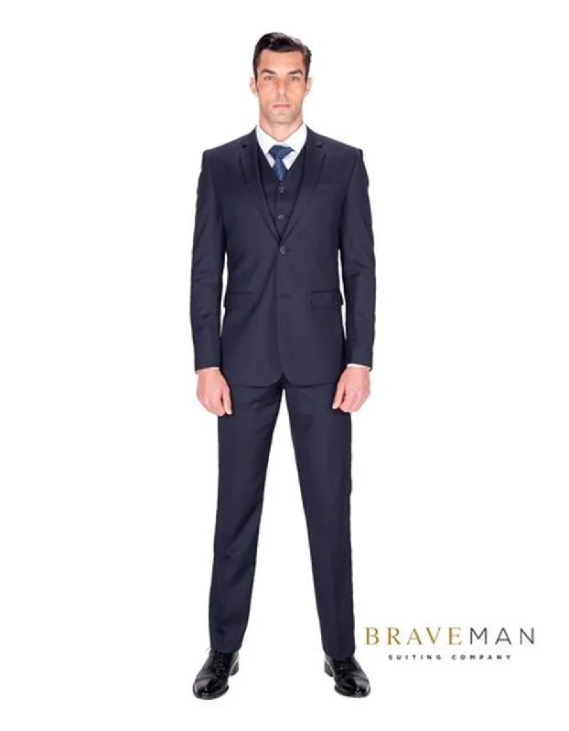 Casual Boots Navy Slim Fit Vested Suit