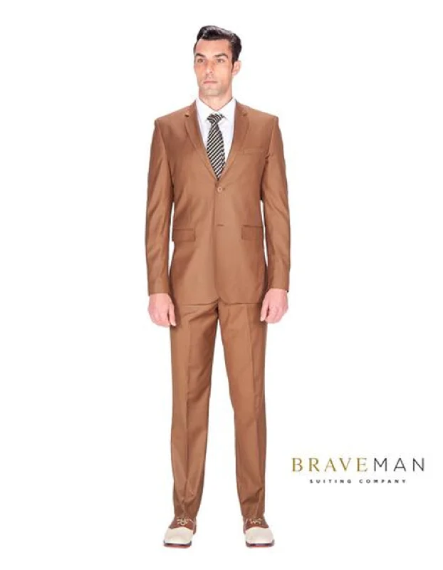 Parkas Style Cognac Slim Wedding Suit