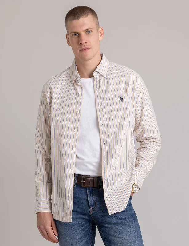 Chunky Sneakers VERTICAL STRIPE YARN DYE OXFORD SHIRT