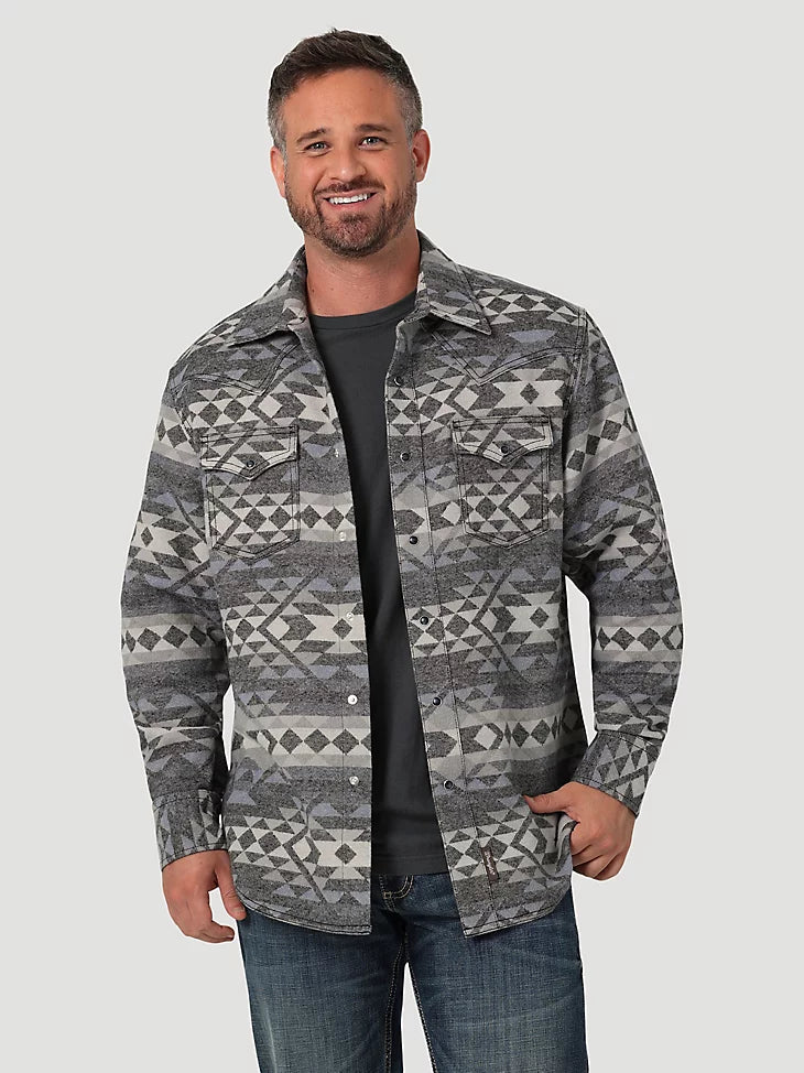 Tech Jackets Wrangler Jacquard Western Snap Shirt