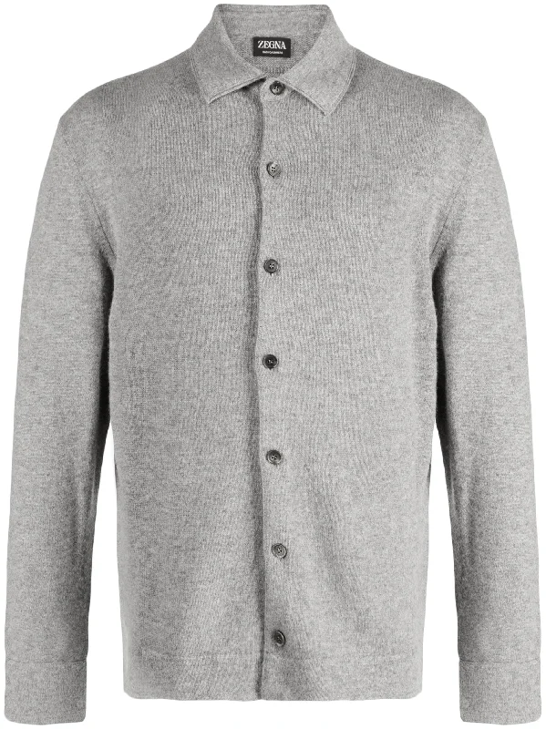 Warm Jackets Classic-Collar Cashmere Cardigan