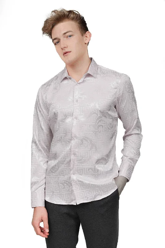 Slim-fit Trousers GREEK KEY JACQUARD Long Sleeve Shirt