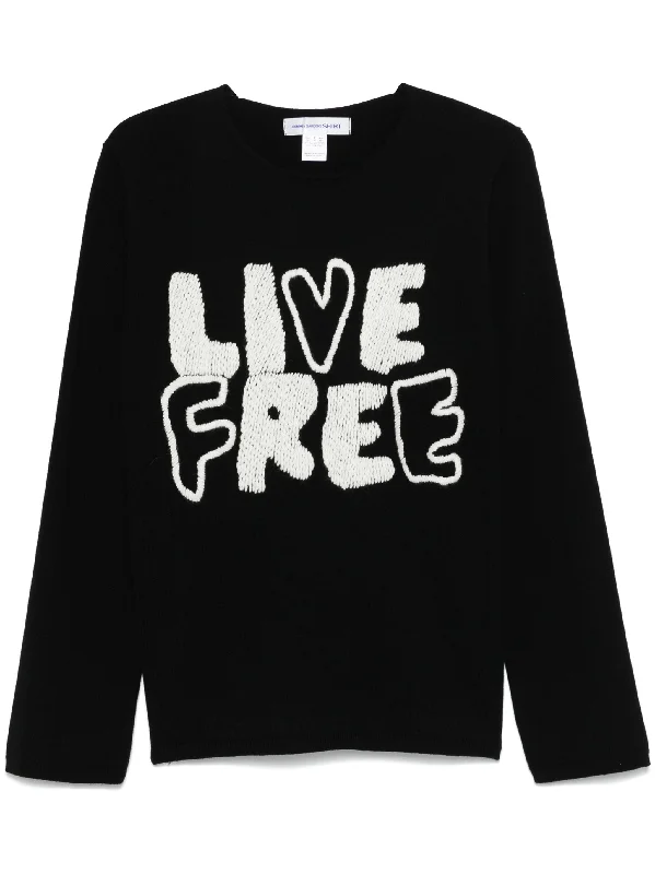 Funky T-shirts Live Free-Embroidered Sweater