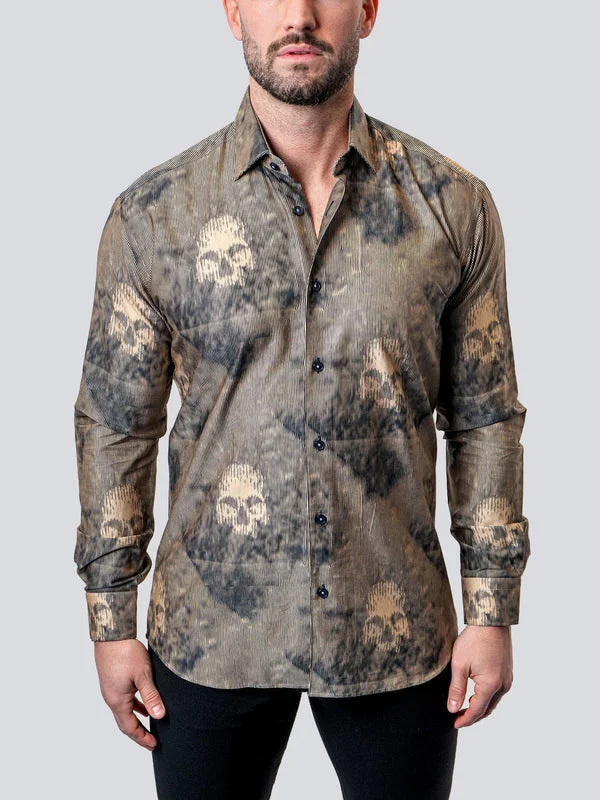 Relaxed Wear Maceoo Shirt | Fibonacci Skull Sand Brown