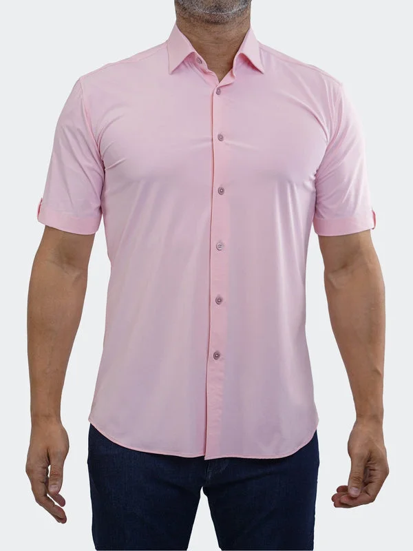 Classic Coats Maceoo Stretch Short-Sleeve Shirt | Galileo StretchCore Pink