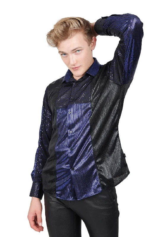 Light Jackets METALLIC PATCHWORK Long Sleeve Shirt